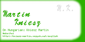 martin kniesz business card